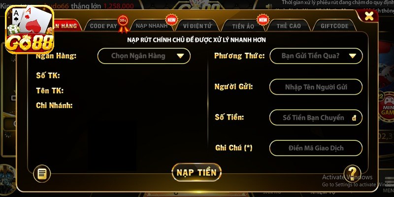 Hệ thống nạp rút tiền kubet88 được đầu tư kỹ lưỡng với nhiều ưu điểm